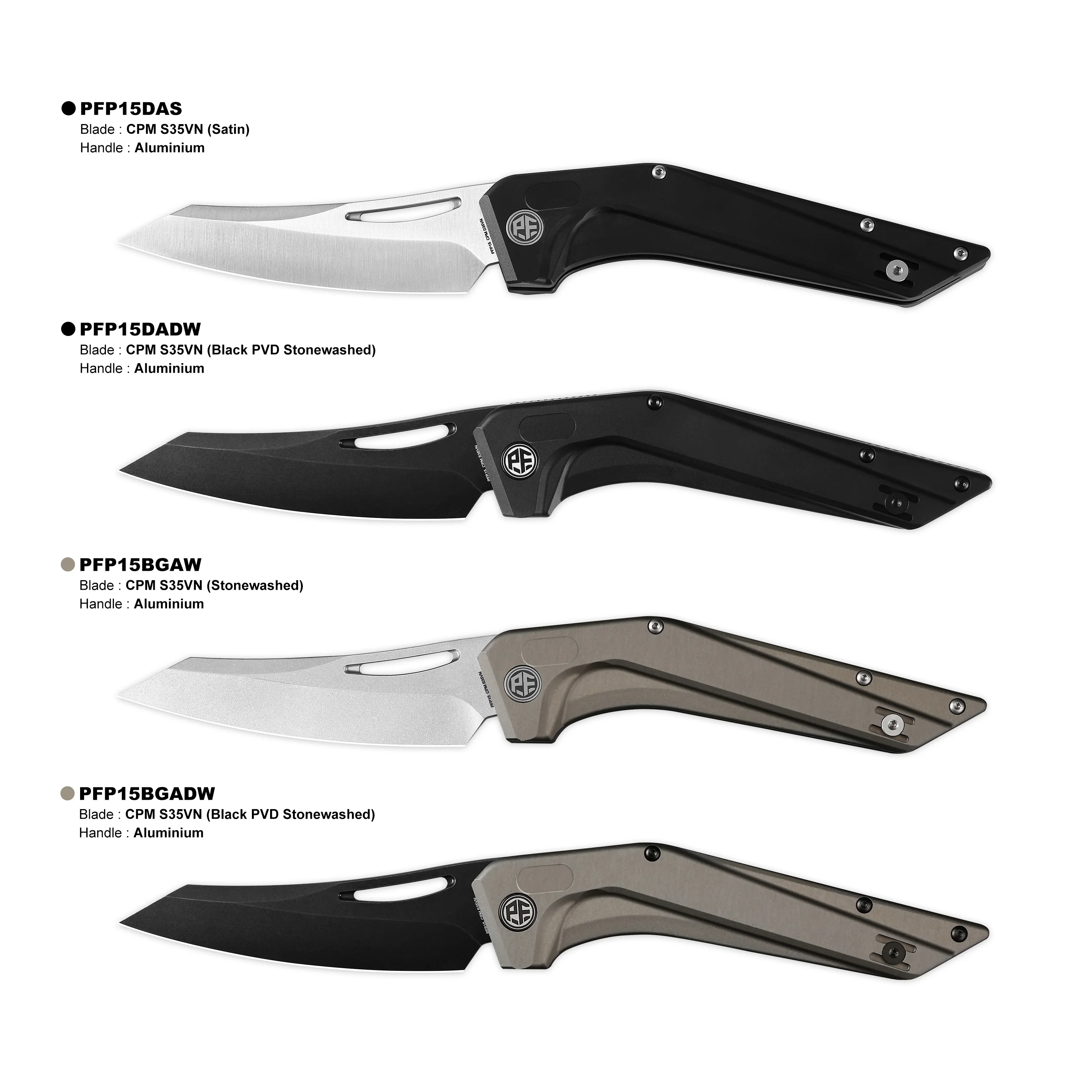 Petrified Fish PFP15 Frigate Folding Knife - S35VN Blade, Aluminum Handle