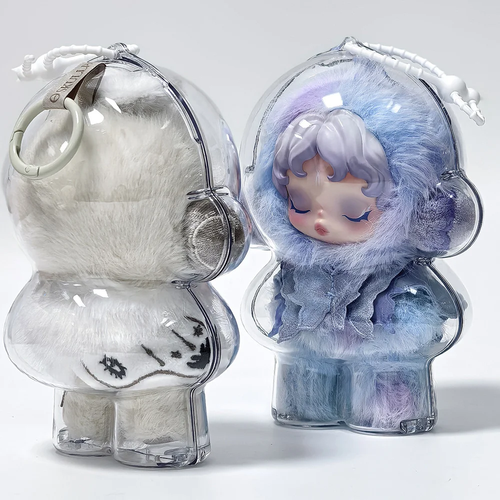 Nieuwe transparante beschermhoes voor Skull Panda SP-pop Transparante draagbare kabelorganizer Box voor pop