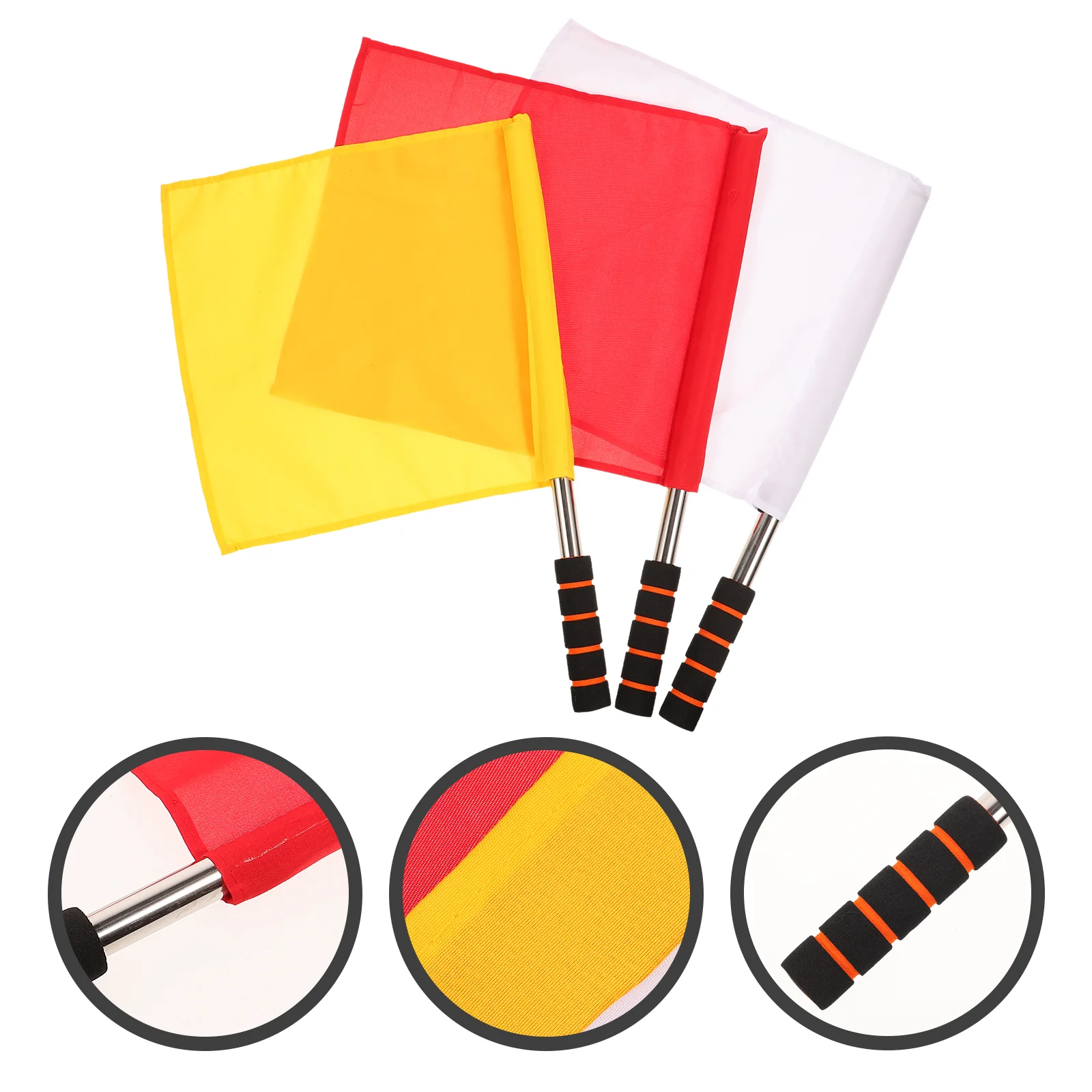 

3 Pcs Soccer Corner Flags Referee Conducting Football Linesman Foam Cotton Warning Signal