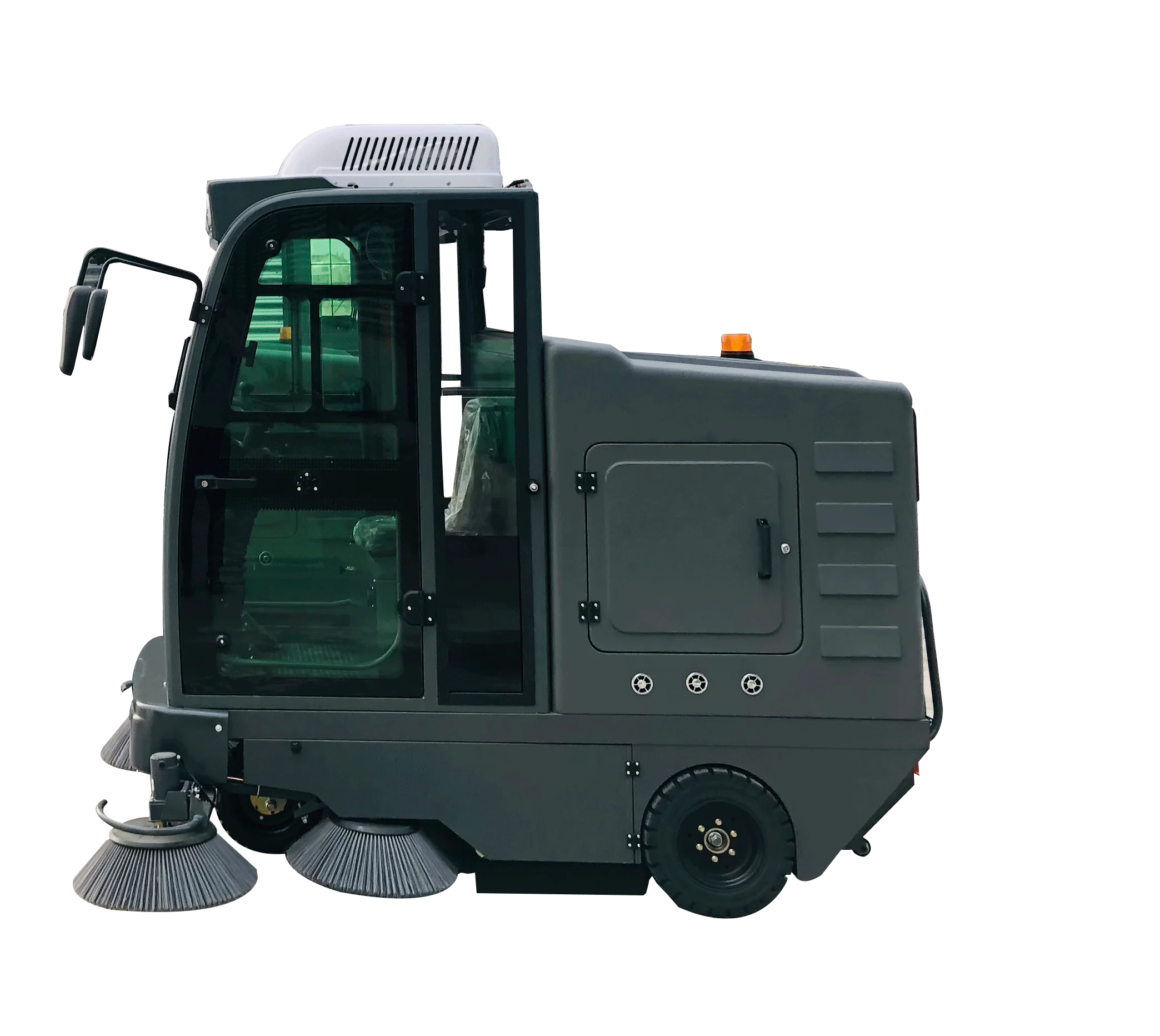 High Quality Baiyi S20 Electric Fully Enclosed Sweeper Sealed Cab Road Sweeper Large Scale Industrial Sweeper for Sale