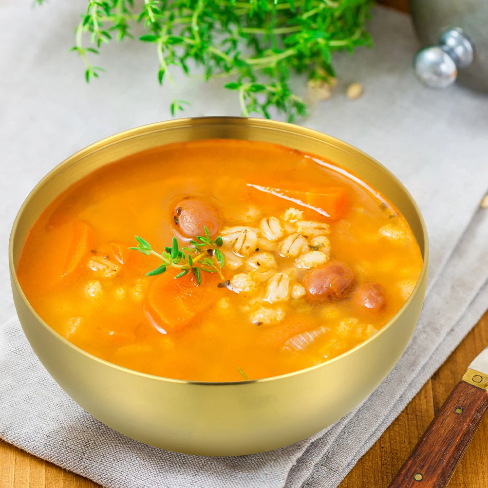 

2Pcs 20cm Stainless Steel Salad Bowls Multi-Purpose Korean Kitchen Bowls Durable Easy Clean for Hot Cold Dishes