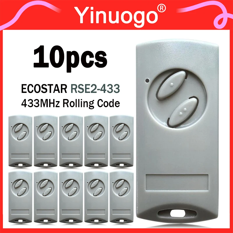 

10pcs ECOSTAR RSE2-433 Garage Remote Control ECOSTAR RSE2 RSC2 433 For Liftronic 500 700 800 Portronic D2500 D5000 Receiver