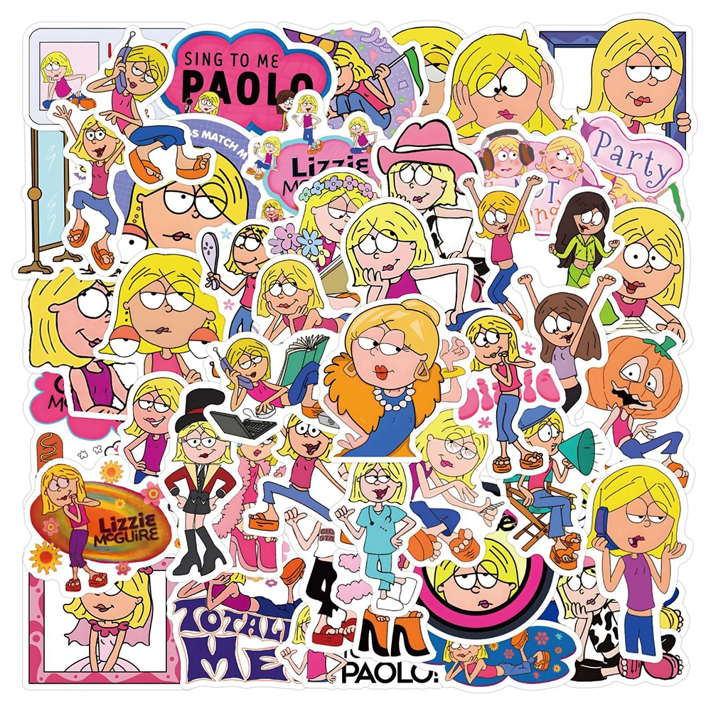 10/30/55PCS Disney Cute Lizzie Mcguire Sticker Cartoon Graffiti Decorative Water Cup Phone Case Laptop Luggage Waterproof Decal