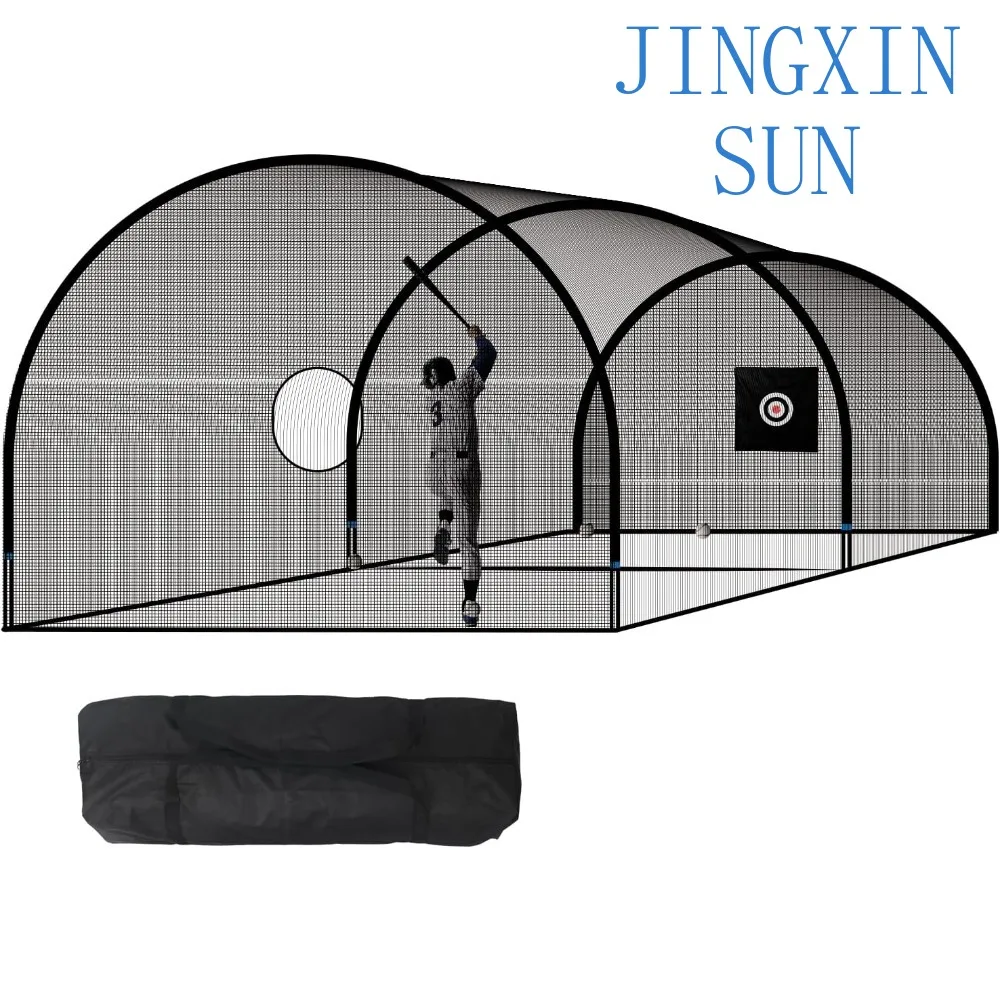 Pro 20FT Baseball Batting Cage Net and Frame, Baseball & Softball Hitting Cage Netting for Pitching Training in The Backyard - w
