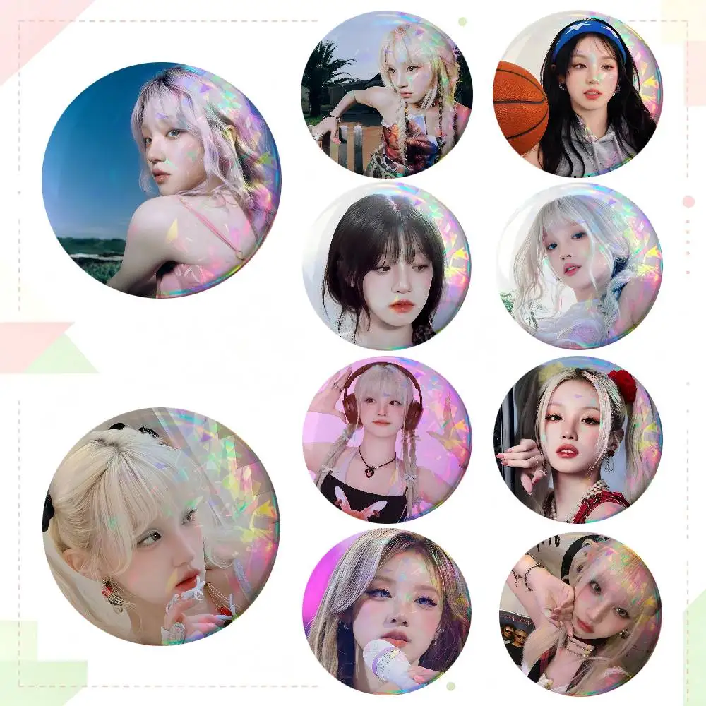 KPOP Idol I-DLE Song Yuqi Round Badge Lapel Pin Backpack Clothing Jewelry Accessories Gift Brooch