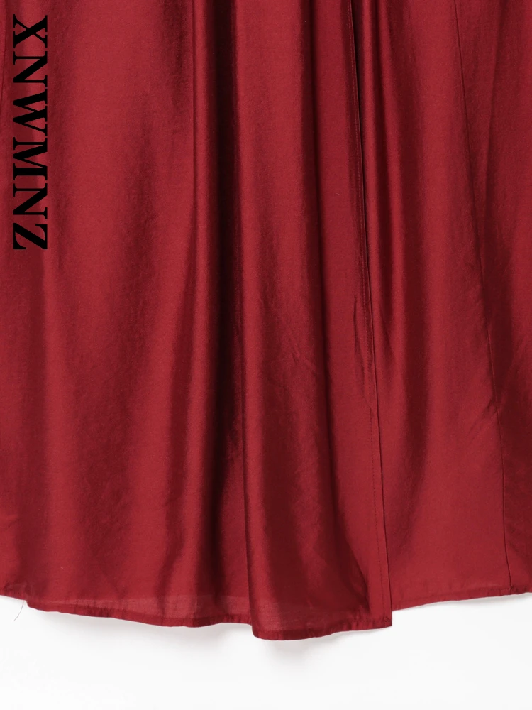 XNWMNZ 2025 Summer Women Clothing Sexy Holiday Shoulder Midi long Dresses Chic Fashion Woman Sleeveless boho Backless Dress Tie