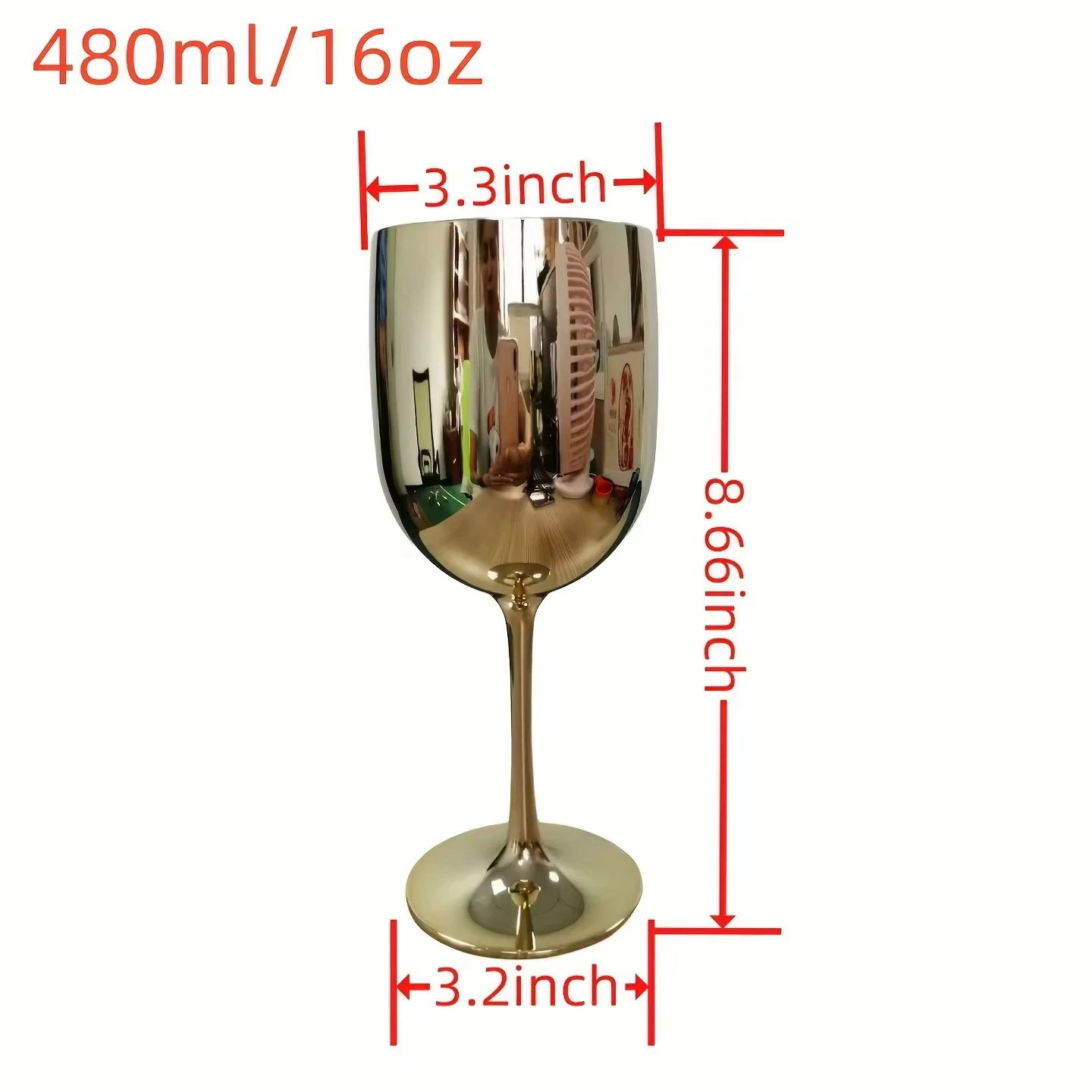 480ml Unbreakable electroplate plating shinny pink blue plastic wine glass champagne glasses flutes goblet cup