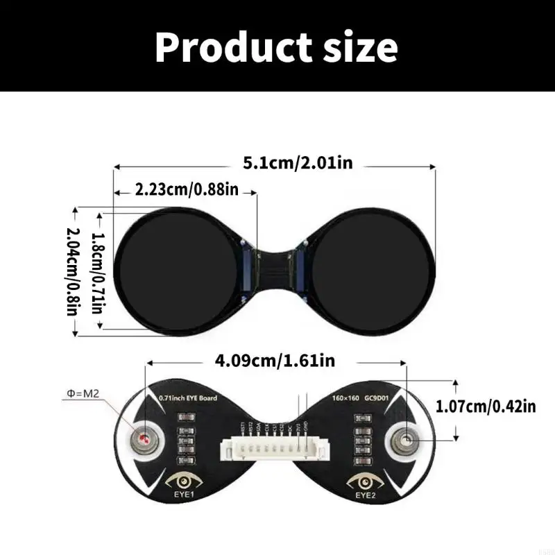 D5BB 0,71 polegadas tela LCD redonda IPS 4 linhas para eletrônicos wearables STM32