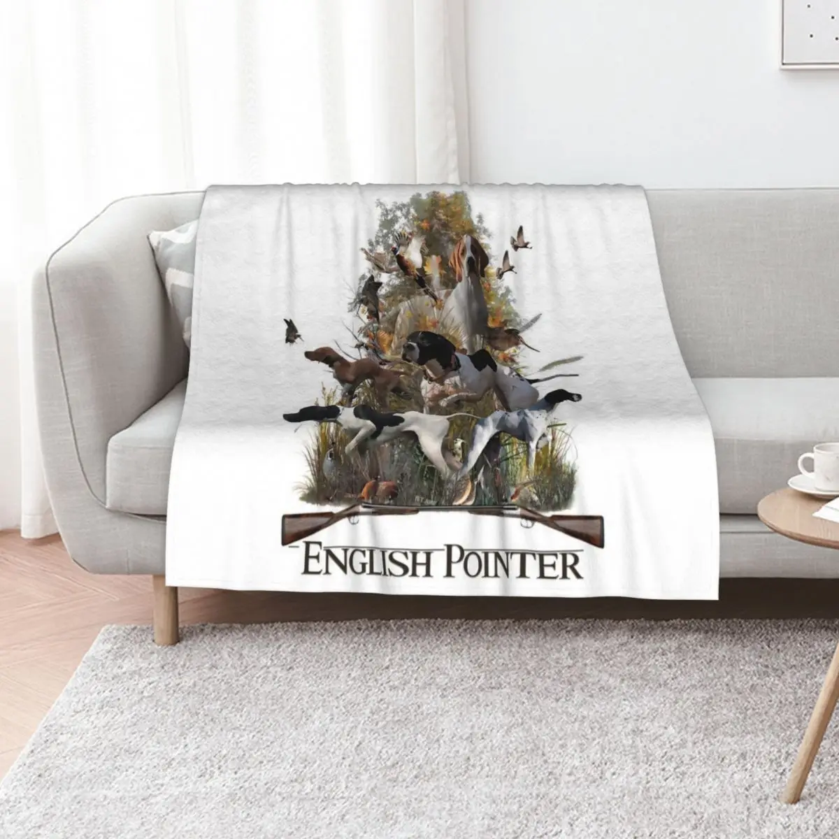 Manta de caza con motivos de perros de caza ingleses, ropa de cama personalizada para bebés, manta de estilo retro para el miércoles.