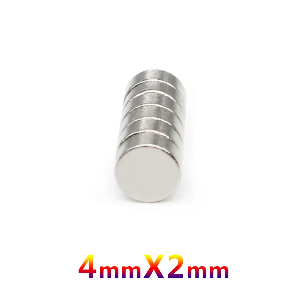 50/100/200/500/1000/2000PCS 4x2 Small Round Rare Earth Magnets Strong 4x2mm N35 4mm*2mm Permanent Neodymium Magnets Disc 4*2 mm