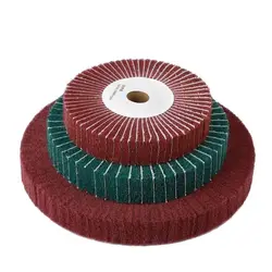 100/125/150/200/250mm Scotch Brit Mop Polishing Wheel Non-Woven Flap Brush Nylon Fiber Disc Red Green Thickness 25mm/50mm 1PC