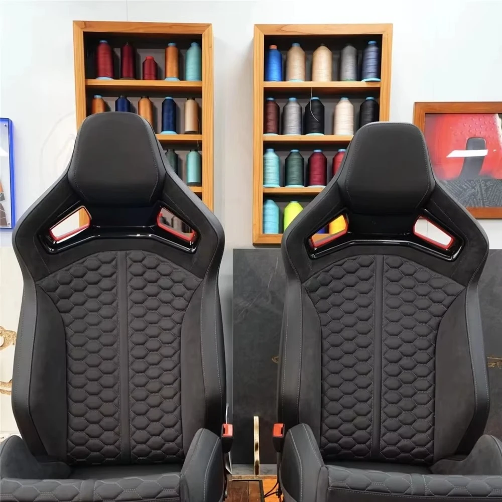 High Quality Universal Red and Black Adjustable Racing Bucket Seat Sports Car Modification view 3