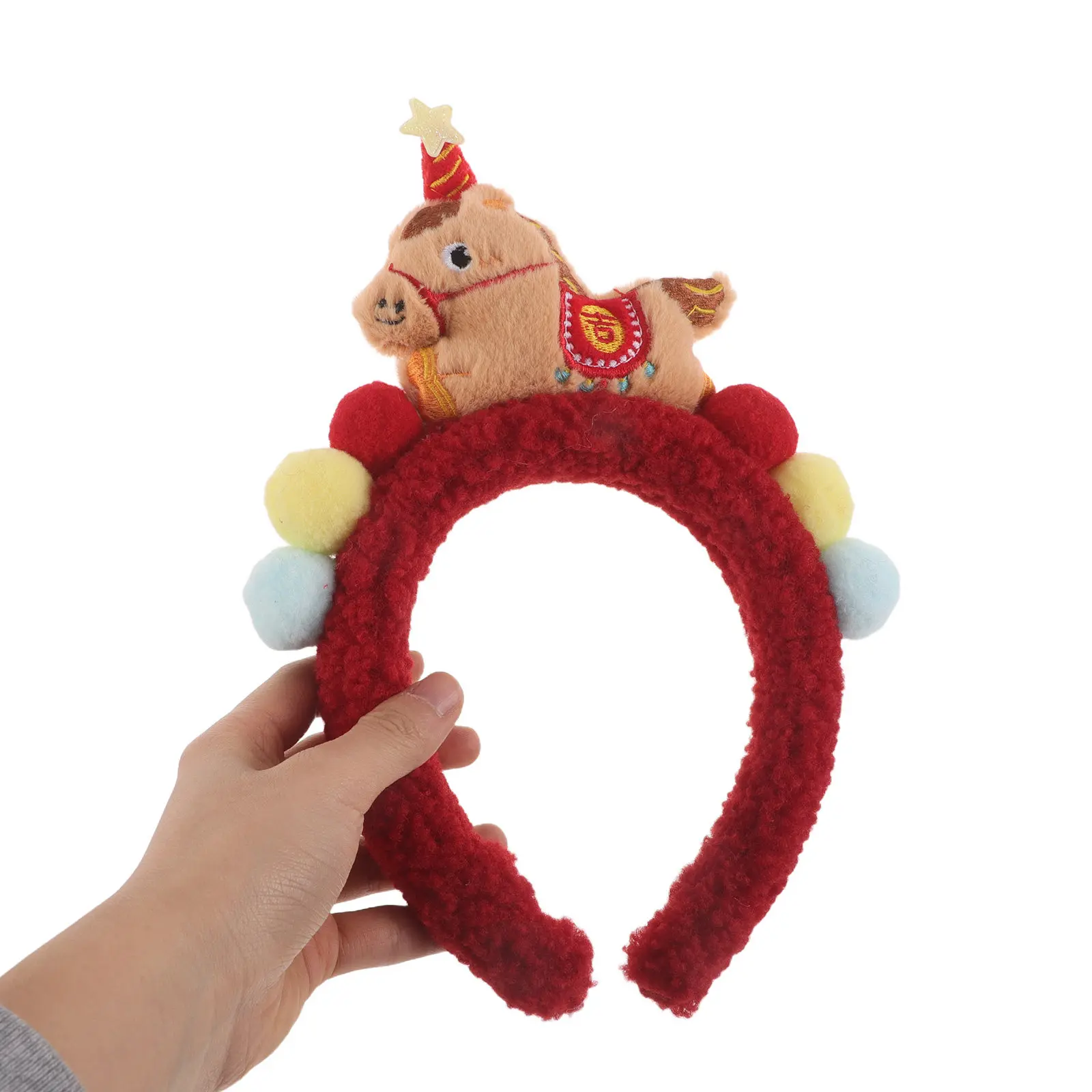 

Chinese New Year Horse Headband for Women Girls Festive Equestrian Hair Hoop Party Photo Prop Carnival Headdress Year of Horse