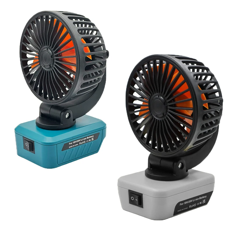 Portable Foldable Fan Power Bank Charger with USB Port Compatible with For Makita/DL 18V Lithium Batteries for Outdoor Camping