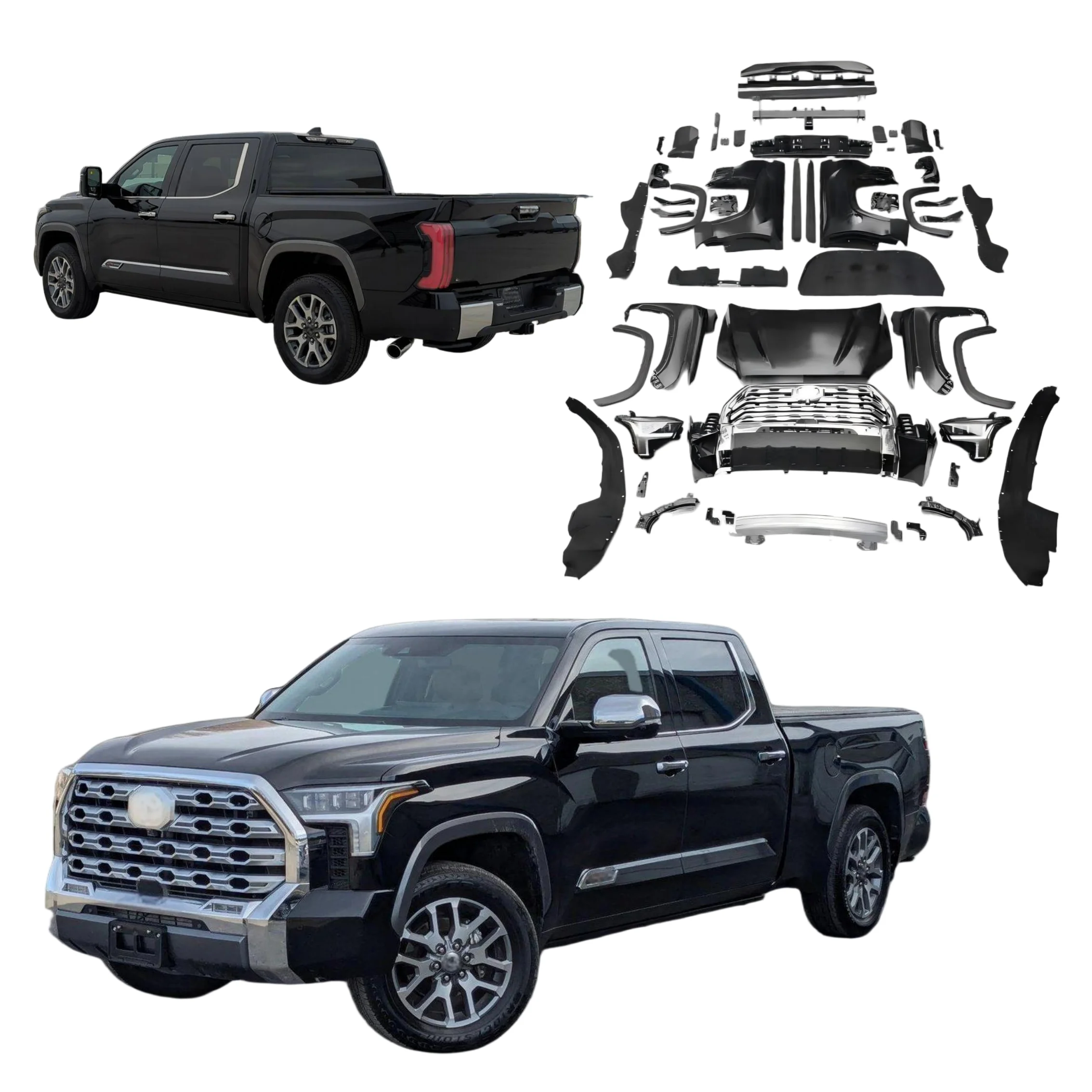Modification Hot Sale Car BodyKit for Tundra 2007-2021 Upgrade to 2022 Style Accessories Conversion Hood Fenders Bumper Lamp Plu