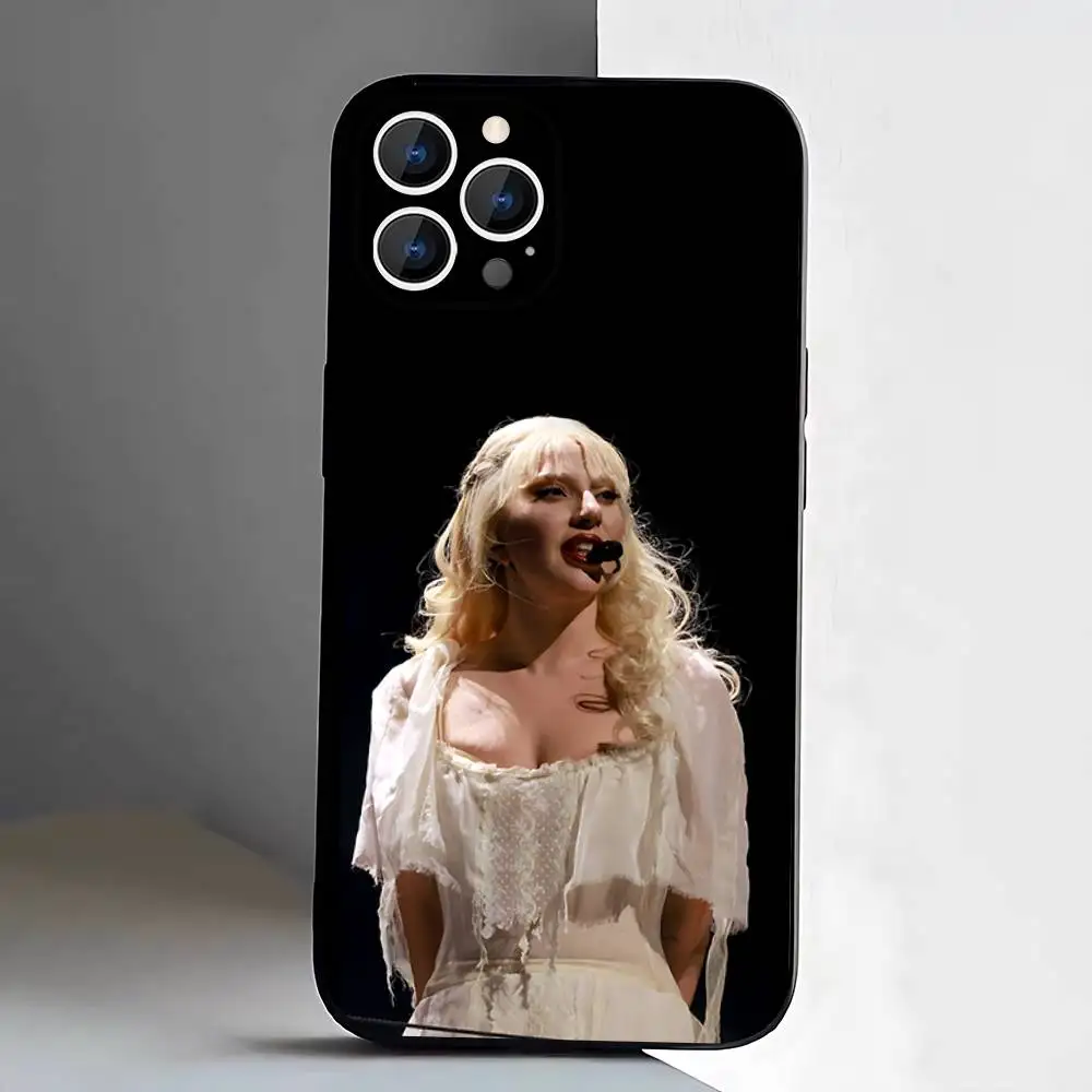 Coque de téléphone Singer L-Lady-GagaS Mayhem pour iPhone 17,16,15,14,13,12,11,Pro,XS,Max,XR,Plus,E,SE4,Mini couverture souple noire