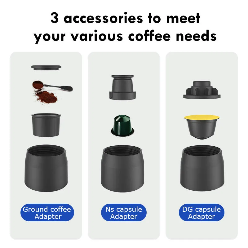 Portable Manual Coffee Machine 3In1 Italian Capsule Coffee Machine Outdoor Travel Hand Pressure Coffee Pot Capsules Coffee Maker