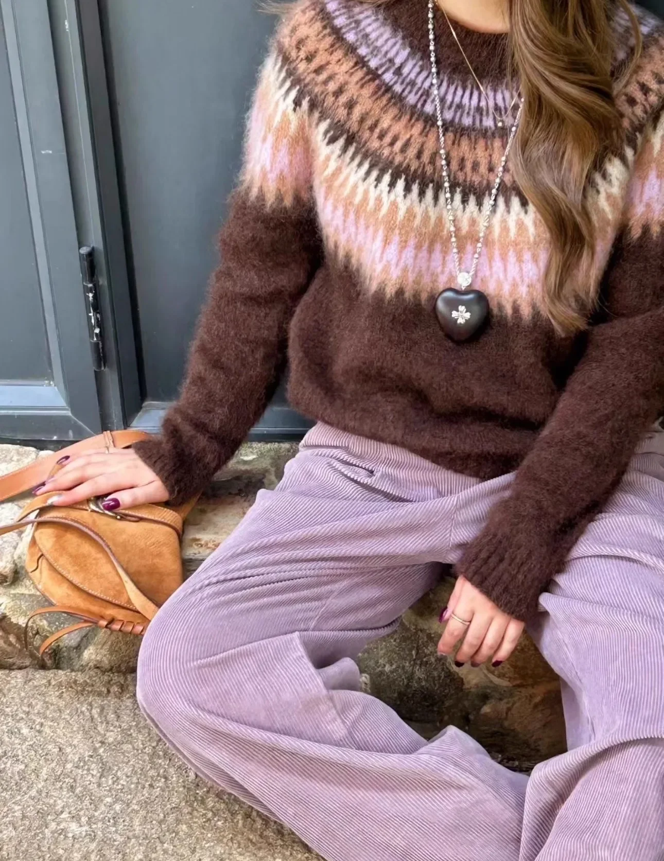 

【Подарок бесплатно】Женский жаккардовый свитер из мохера, пуловер с круглым вырезом и длинными рукавами или воротник-стойка, однобортный вязаный кардиган