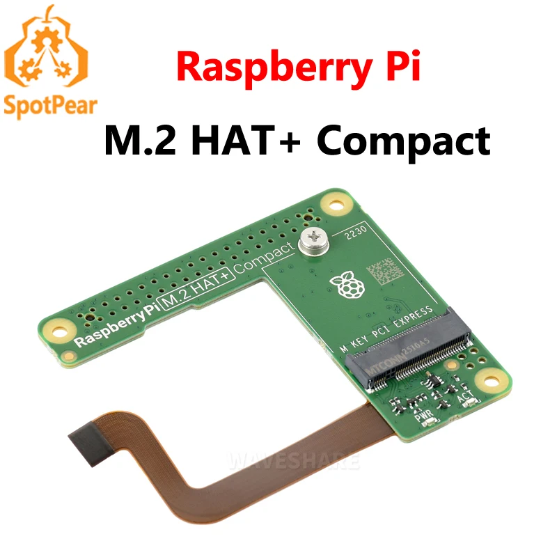 Gorro oficial Raspberry Pi M.2 + compacto para Raspberry Pi 5, compatible con protocolo NVMe, unidad de estado sólido M.2 con factor de forma 2230