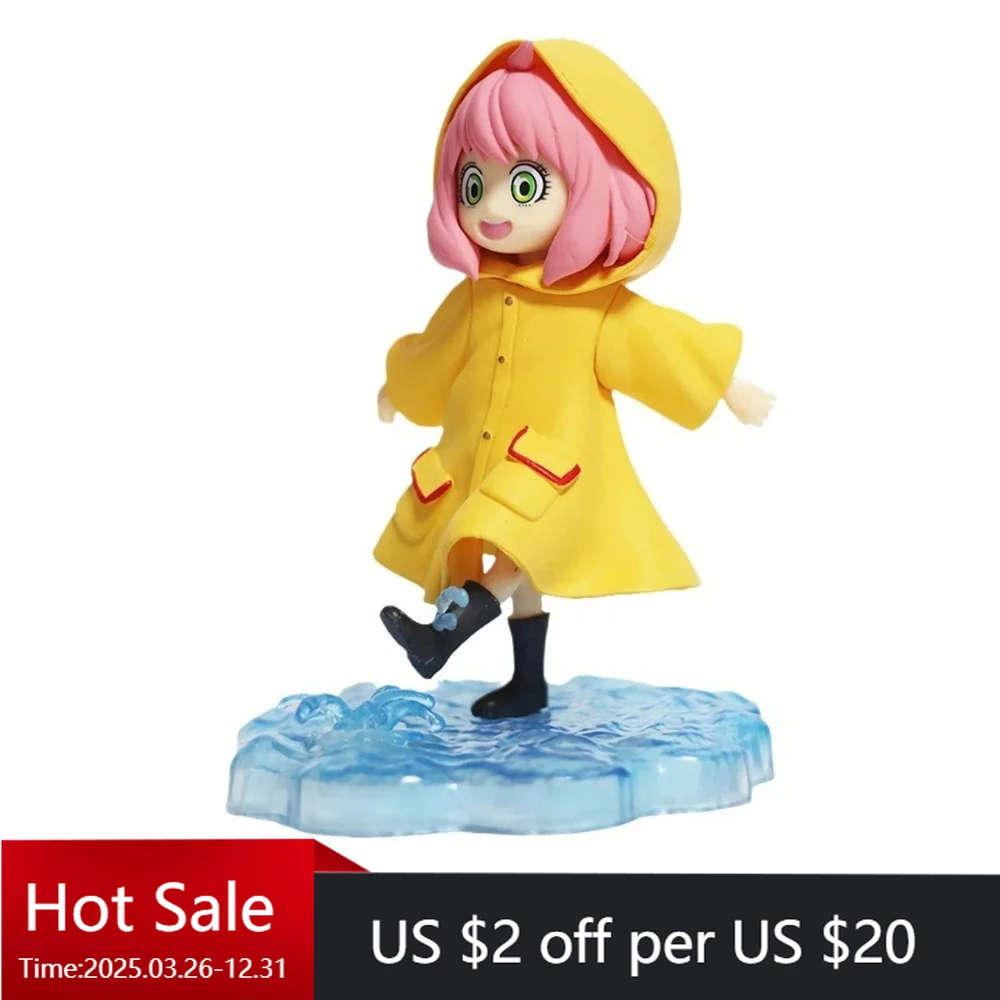 

Anime Character Spy x Family Raincoat Ania Kicking Sailor Car Desktop Ornament Home Crafts Gift Small Figurines & Miniatures
