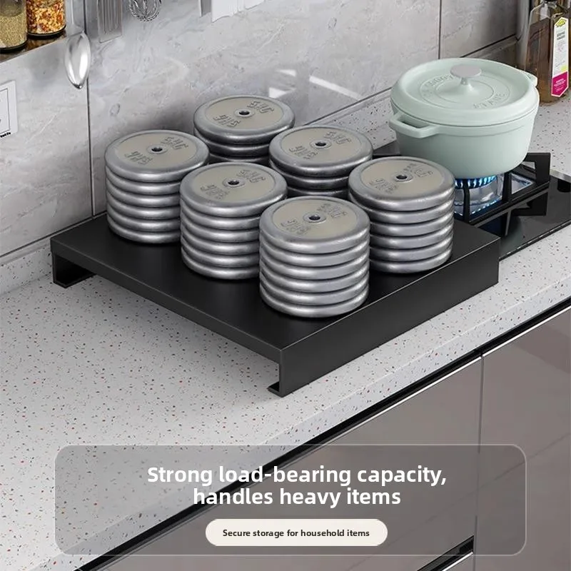 Modern Simplicity Gas Stove Cover Board Storage Rack Electromagnetic Support Bracket Home Organization Utensil Carbon Steel