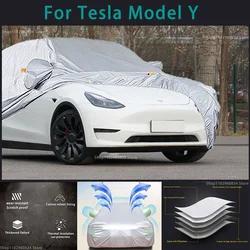 For Tesla Model Y 210T Full Car Covers Outdoor Sun uv protection Dust Rain Snow Protective Anti-hail car cover Auto car cover