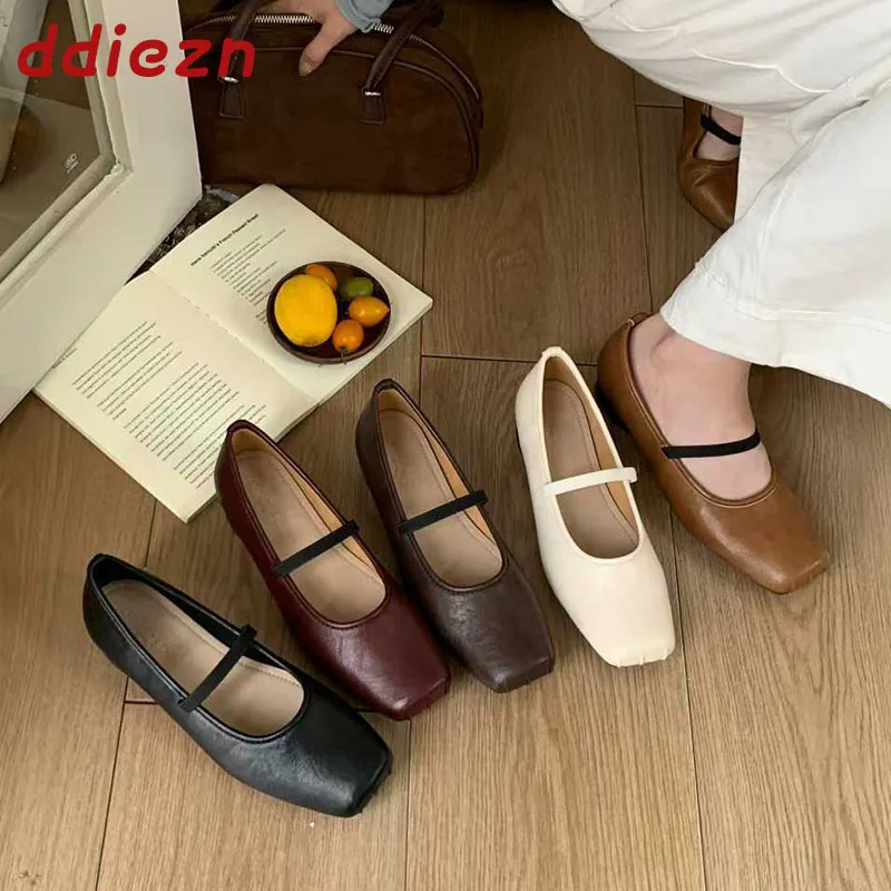 

Модные женские туфли Мэри Джейн в стиле Лолита с круглым низким каблуком, женская обувь без застежек, женские туфли на плоской подошве