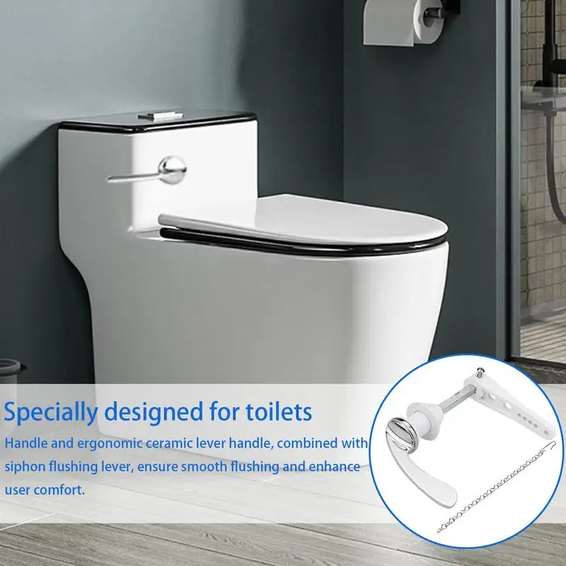 

Ручка смыва для унитаза, рычаг смыва, аксессуар, комплект ручек для унитаза, замена рычага из цинкового сплава с цепями для ванной комнаты