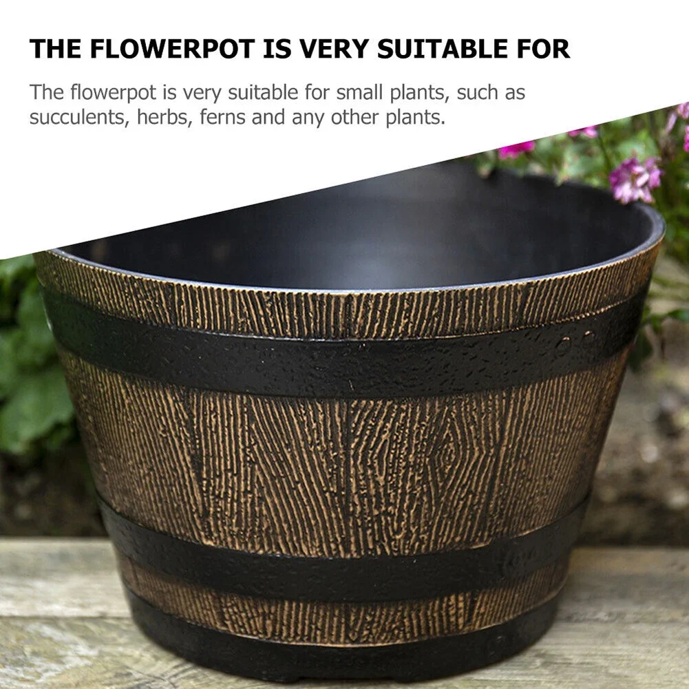 Aesthetic Touch to Any Space The Garden Whiskey Bucket Pot For Your Favorite Small Plants Like Herbs and Ferns Indoors/Outdoors