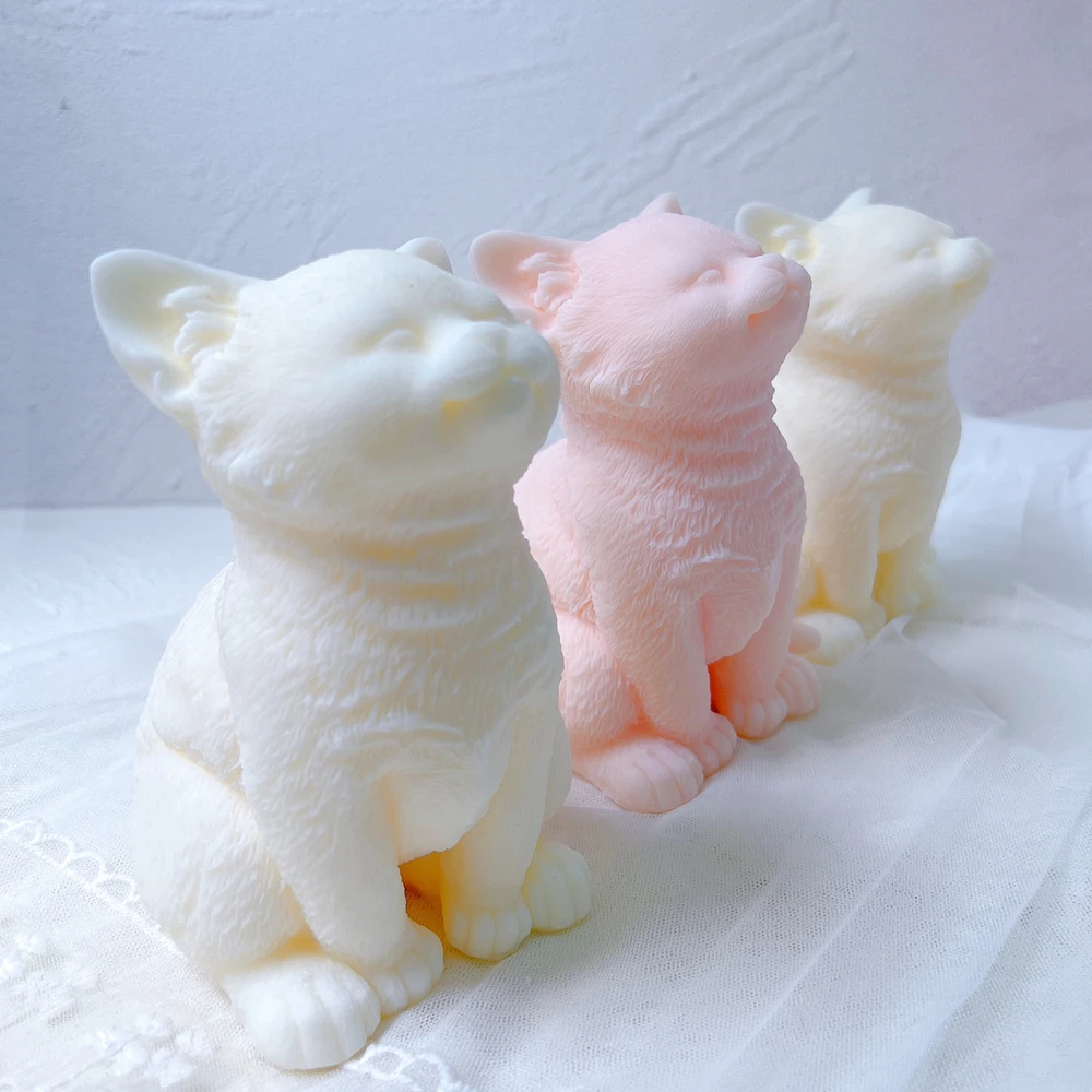 Imagem -03 - Silicone Cat Candle Mold para Home Decor Teddy Puppies Molde de Cera de Soja Animal Fofo Gatos Amante