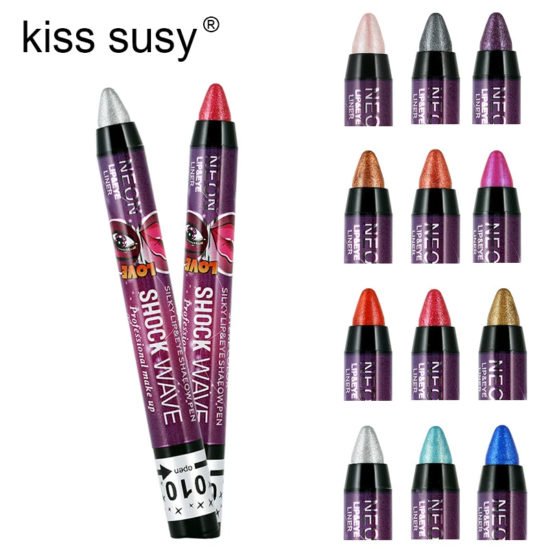 2/5pcs in 1 Lidschatten Lippenstift Stift wasserdicht nicht verschmieren Lidschatten Stick Lippen Make-up Stift Glitter Schimmer langlebiges Auge