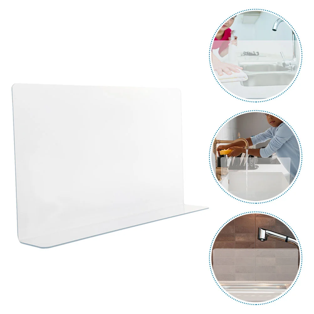 

2 Pcs Water Trough Anti-splash Baffle Bathtub Guard for Translucent Shower Corner Washbasin