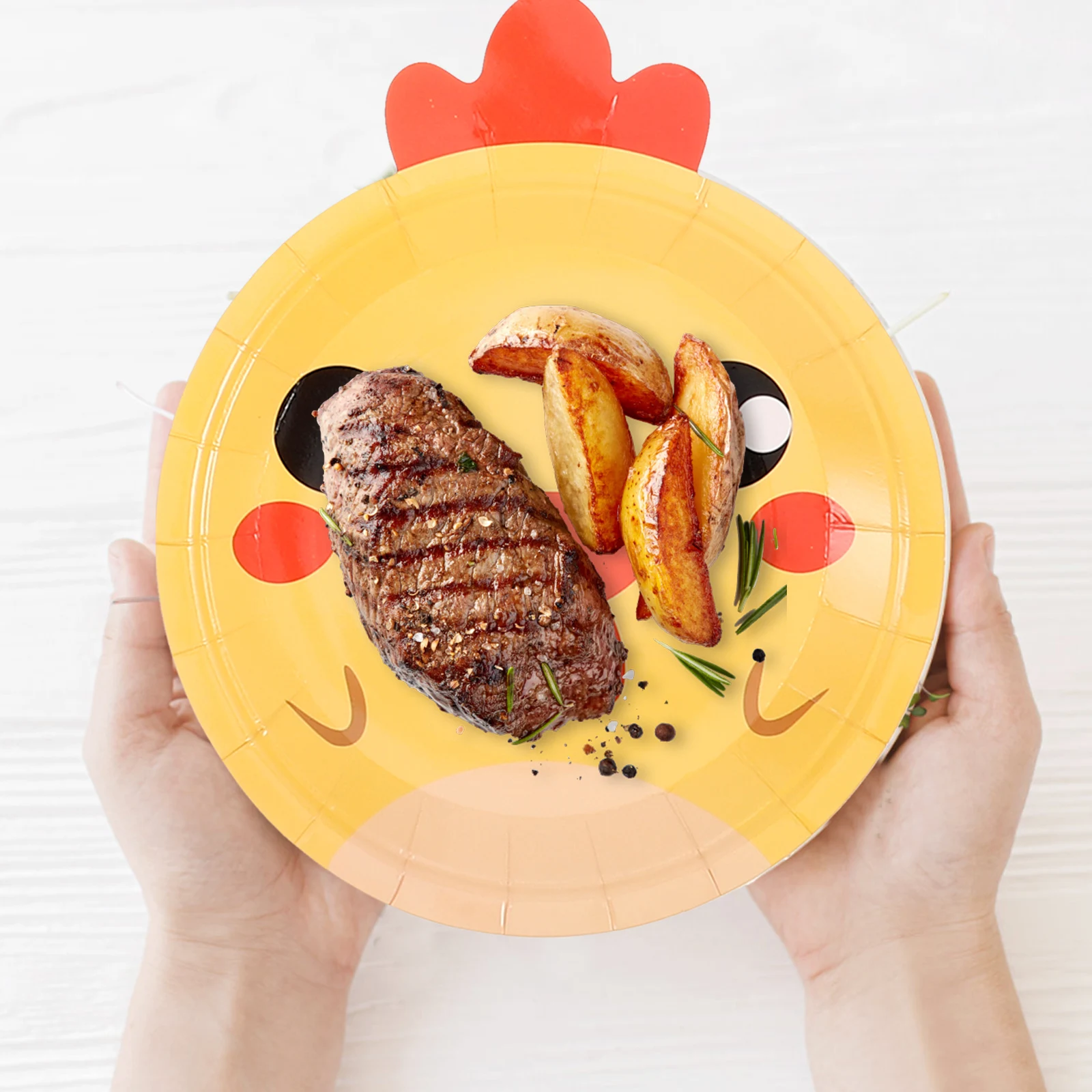 

50 Pcs Paper Plates Animal Themed Tray Birthday Party Decorations Thicken Disposable