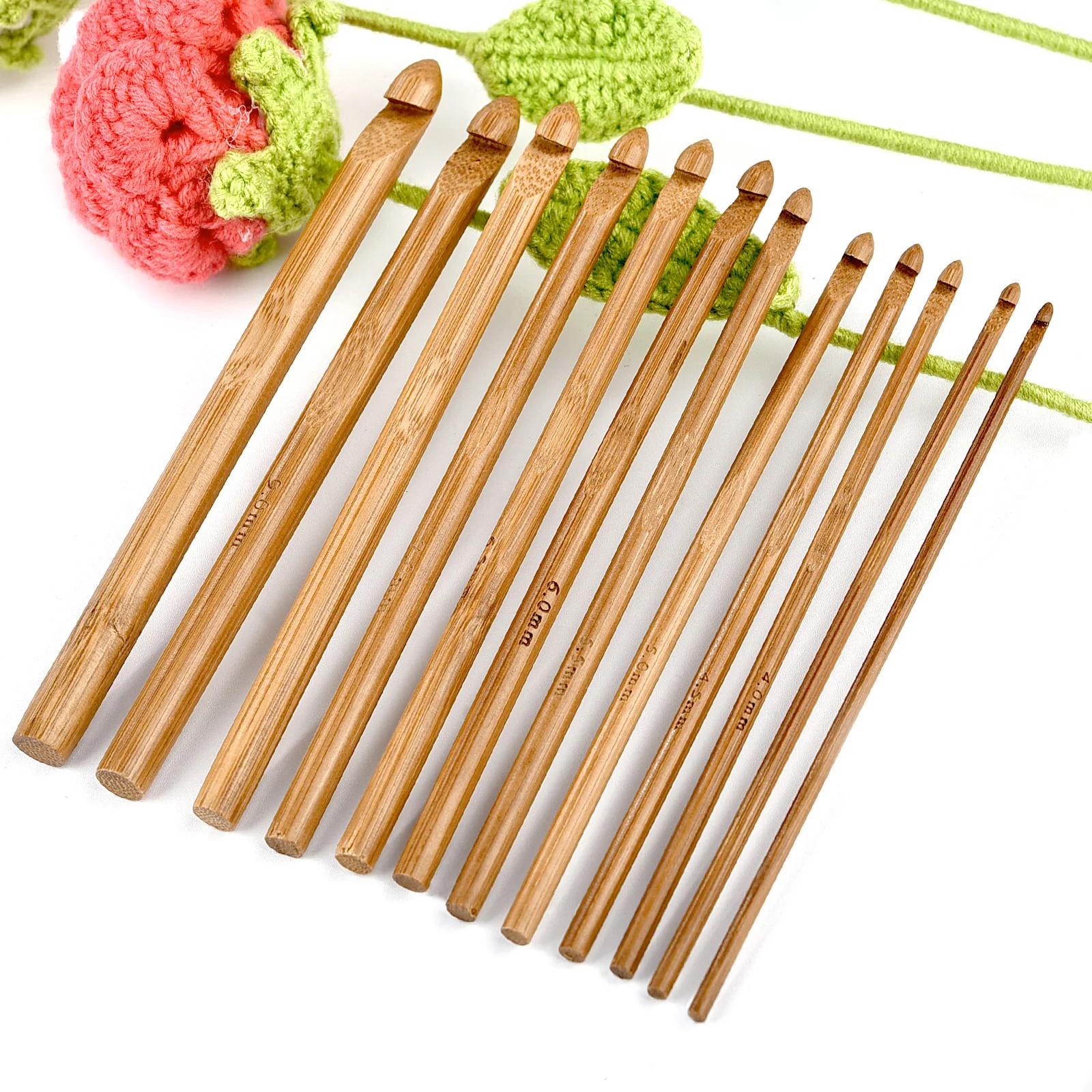 1pcs Bamboo Crochet Hooks Hand-Knitting Yarn Needles For Crocheting Weave Handbags Scarf Socks Craft Sewing Accessories 3-10mm