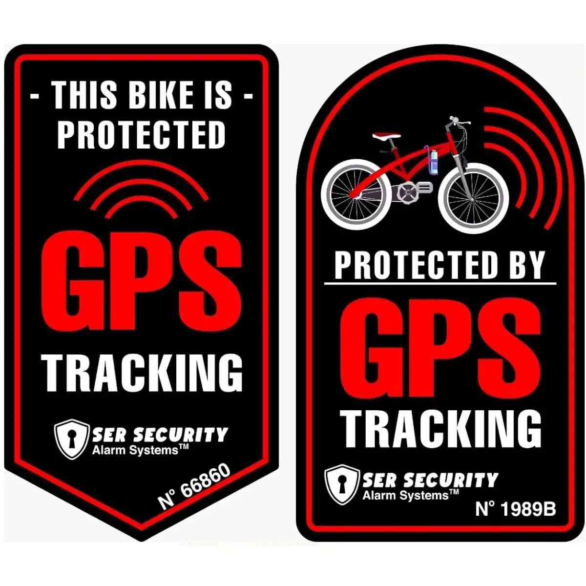 Bicycle Security Warning Decal 2PCS GPS Anti Theft Sticker Waterproof Vinyl Bike Frame Laptop Bag Cycling Accessories