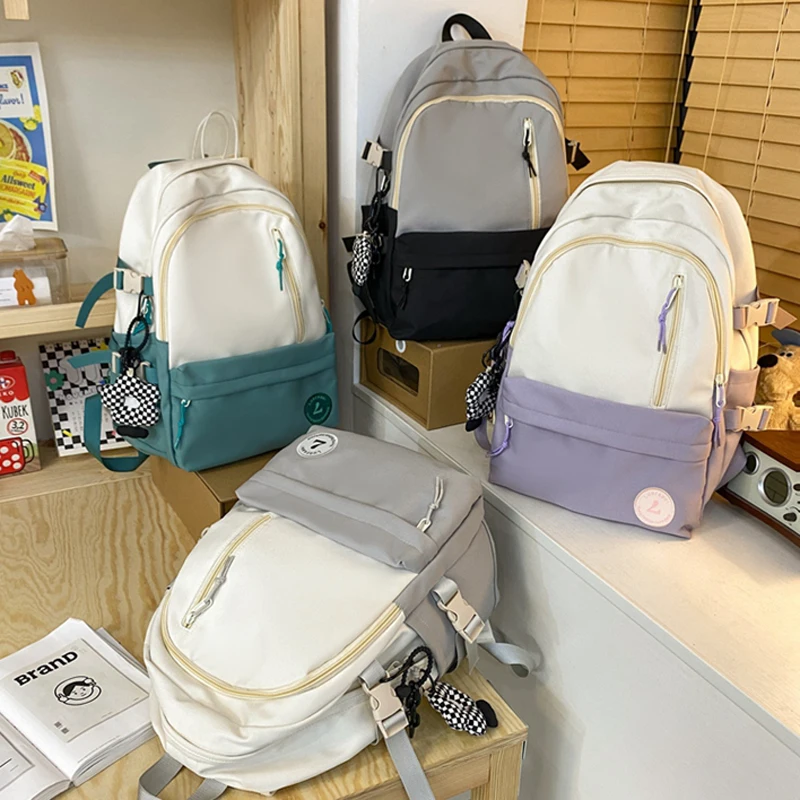 College Student Ladies Cute Backpack Large Women Female Harajuku School Bags Book Kawaii Backpack Nylon Girl Trendy Bag Fashion