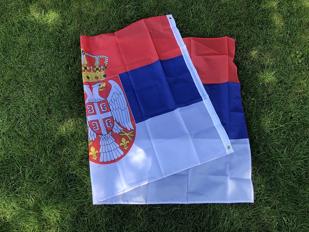 Serbia Flag 5*3 FT 150*90 CM High Quality Polyester Hanging banner SRB RS Republika Srbija Serbia flag For home Decoration