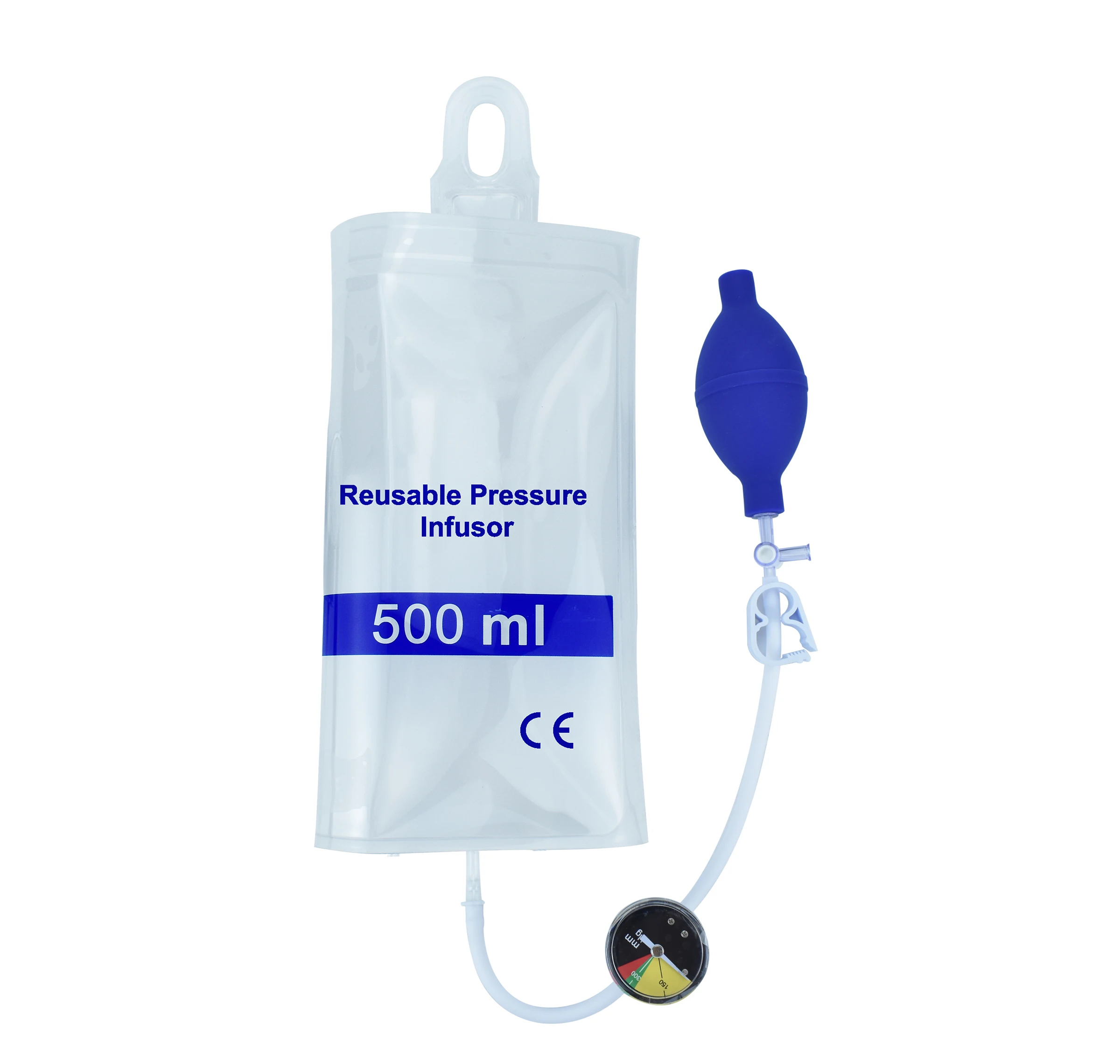 

High-Quality 500cc Clear Pressure Bag with Aneroid Gauge - Pressure Infuser for Medical Use