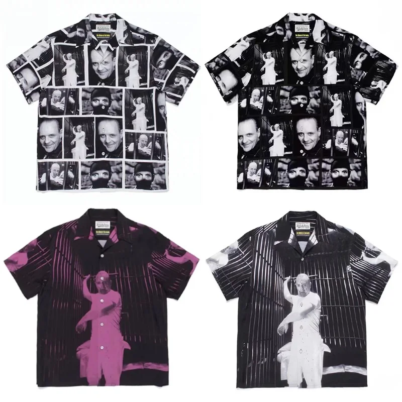 

Pdmcms 21ss Joint Silent Lamb Classic Thriller Movie Ганнибал Вискоза Гавайская рубашка с короткими рукавами Мужская