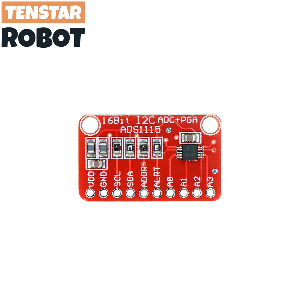 TENSTAR 2pcs ADS1115 Module Red Board 16 Bit I2C ADC 4 Channel with Pro Gain Amplifier