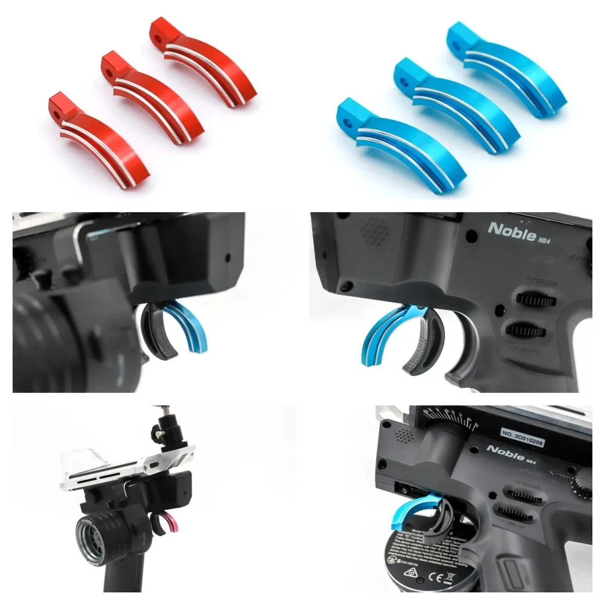 Throttle Trigger Brake Buckle Arm Brake Rod for Noble NB4 NB4+ NB4 Pro RC Car Transmitter B Radio CNC Aluminum Alloy