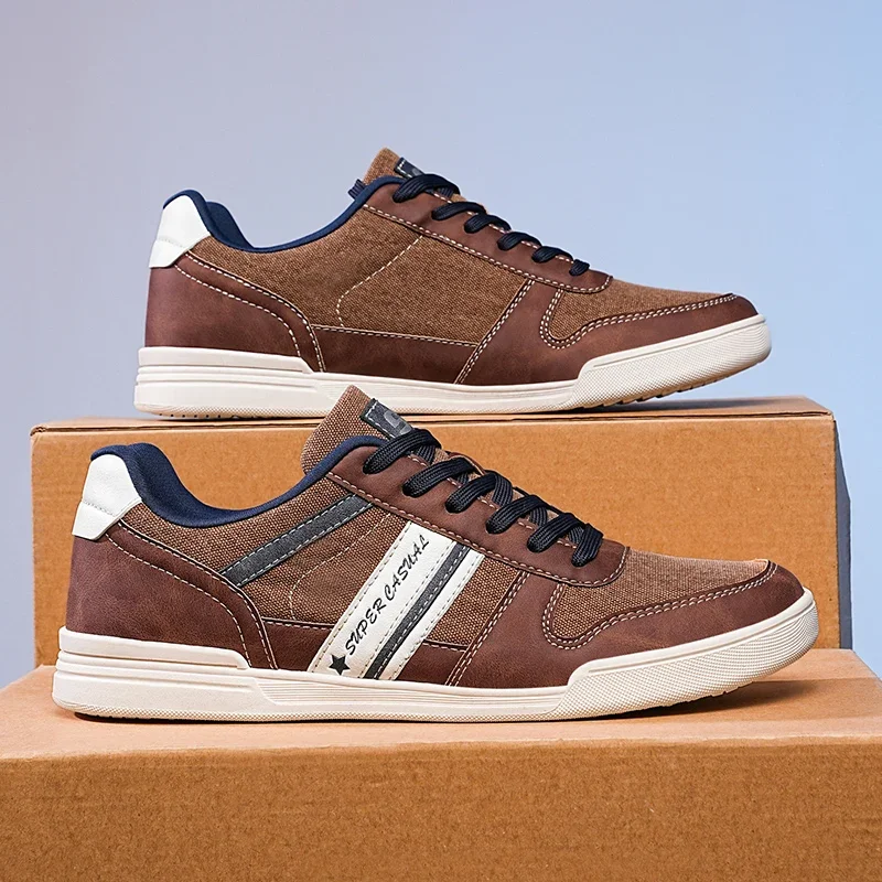 ELUVA Herren Canvas-Schuhe Hochwertige Atmungsaktive Schnürschuhe Große Größen bis 48 Komfortable Weiche Sohle Rutschfeste Casual Skateboard-Schuhe für Männer – Detail 3