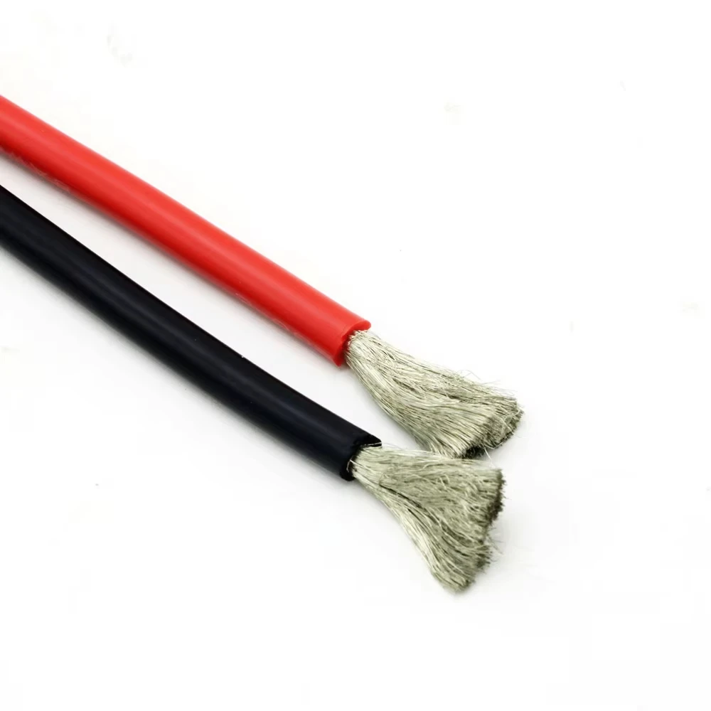 2 Meter/Lot Superweiches Silikonkabel-Set Rot & Schwarz Hitzebeständiges Kabel mit Stärke 10 12 14 16 18 20 22 24 26 AWG (1 Meter Rot + 1 Meter Schwarz) – Detail 10