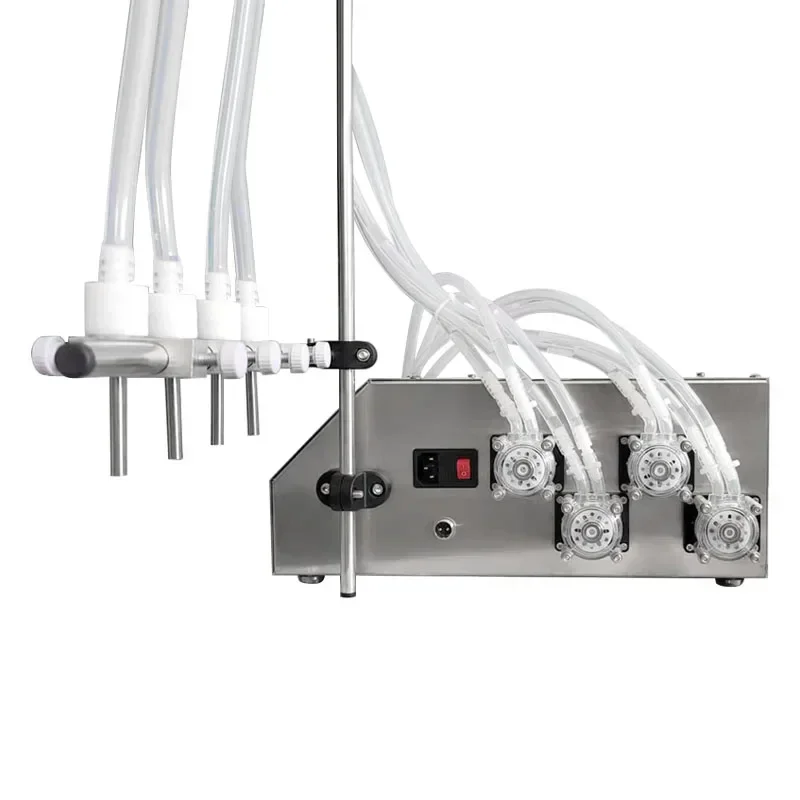 ماكينة تعبئة المضخة التمعجية CE ، GZL-80 0.3-500 مل/دقيقة مع 6 فوهات ماكينة تعبئة العطور ماكينة حشو الحبر