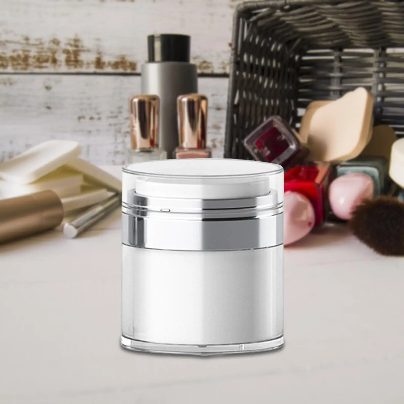 Airless Pump Jars Makeup Cosmetic Jar Containers for Foundation Oil Lotion