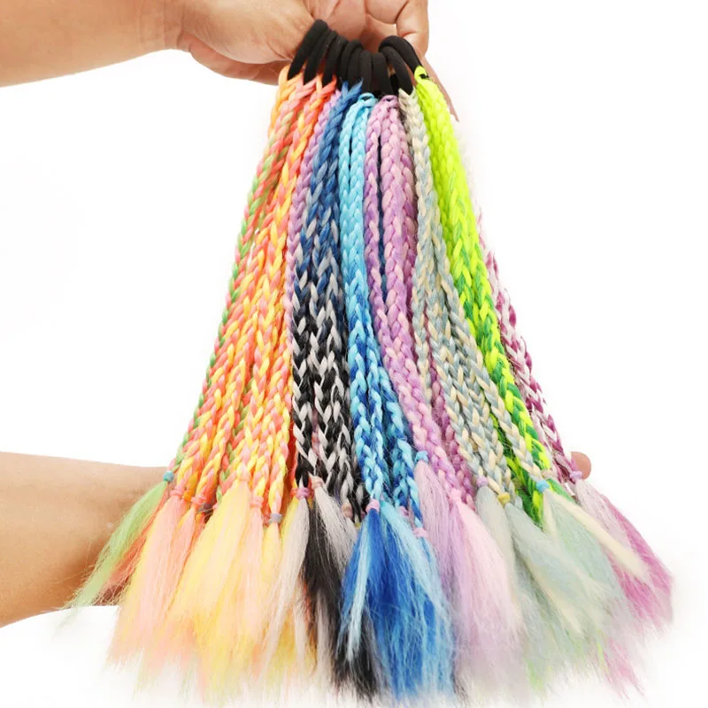 Perruque queue de cheval pour filles, 35cm, cordes à cheveux, tresse torsadée pour enfants, coiffure tresseuse élastique, accessoires pour cheveux