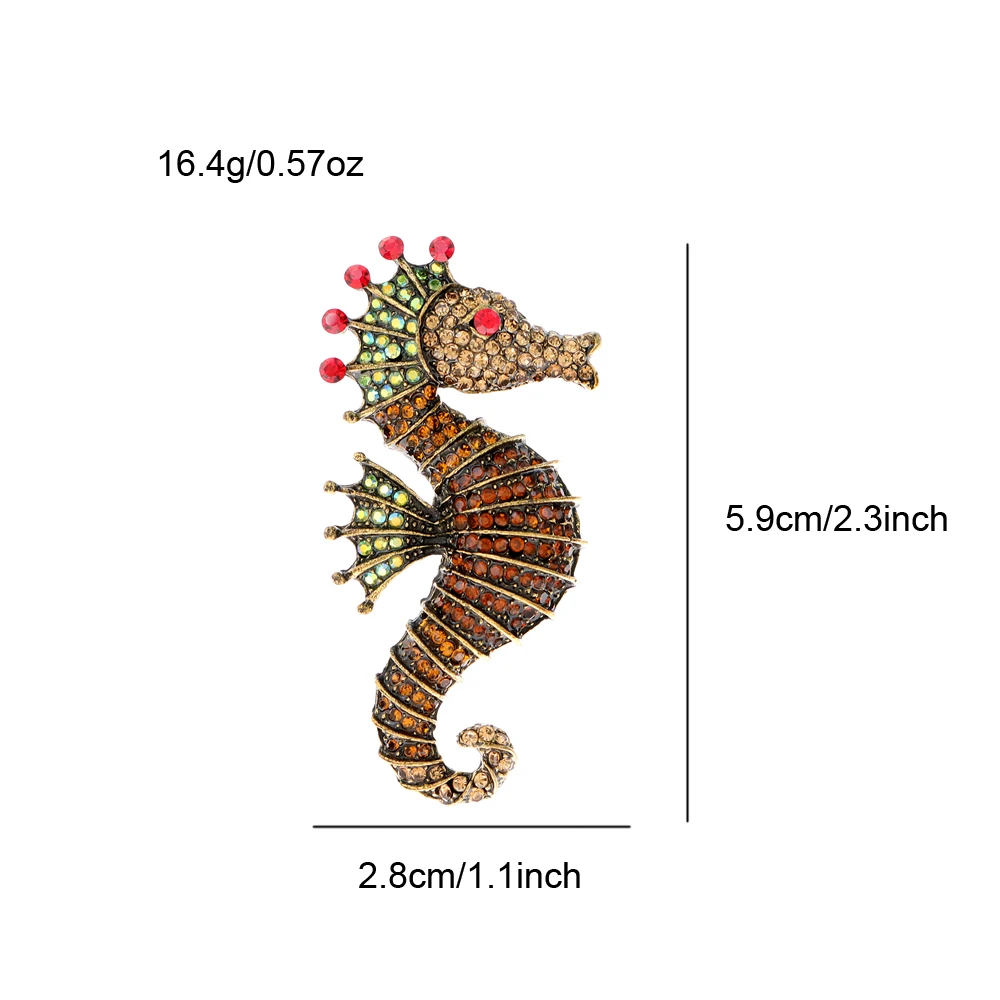 CINDY XIANG Rhinestone Sea Horse Brooches For Women 2 Colors Available Hippocampus Japonicus Pin New 2023