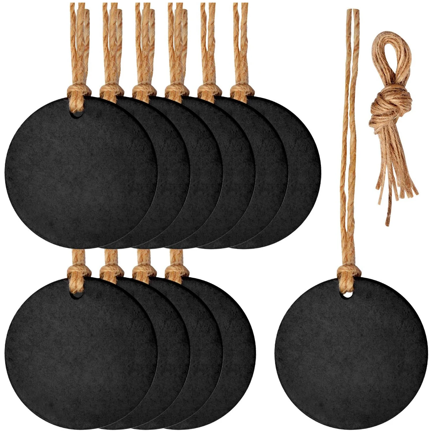 

Blackboard Tags,10pcs 5cm Hanging Christmas Chalkboard Tags Mini Two-Sided Blackboard Round Christmas Chalkboard with String