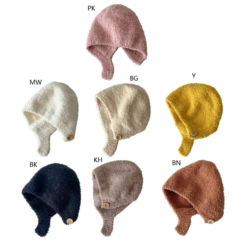 Lightweight Baby Ear Cover Hat Autumn Winter Boys Girls Beanie Cap Comfortable P31B