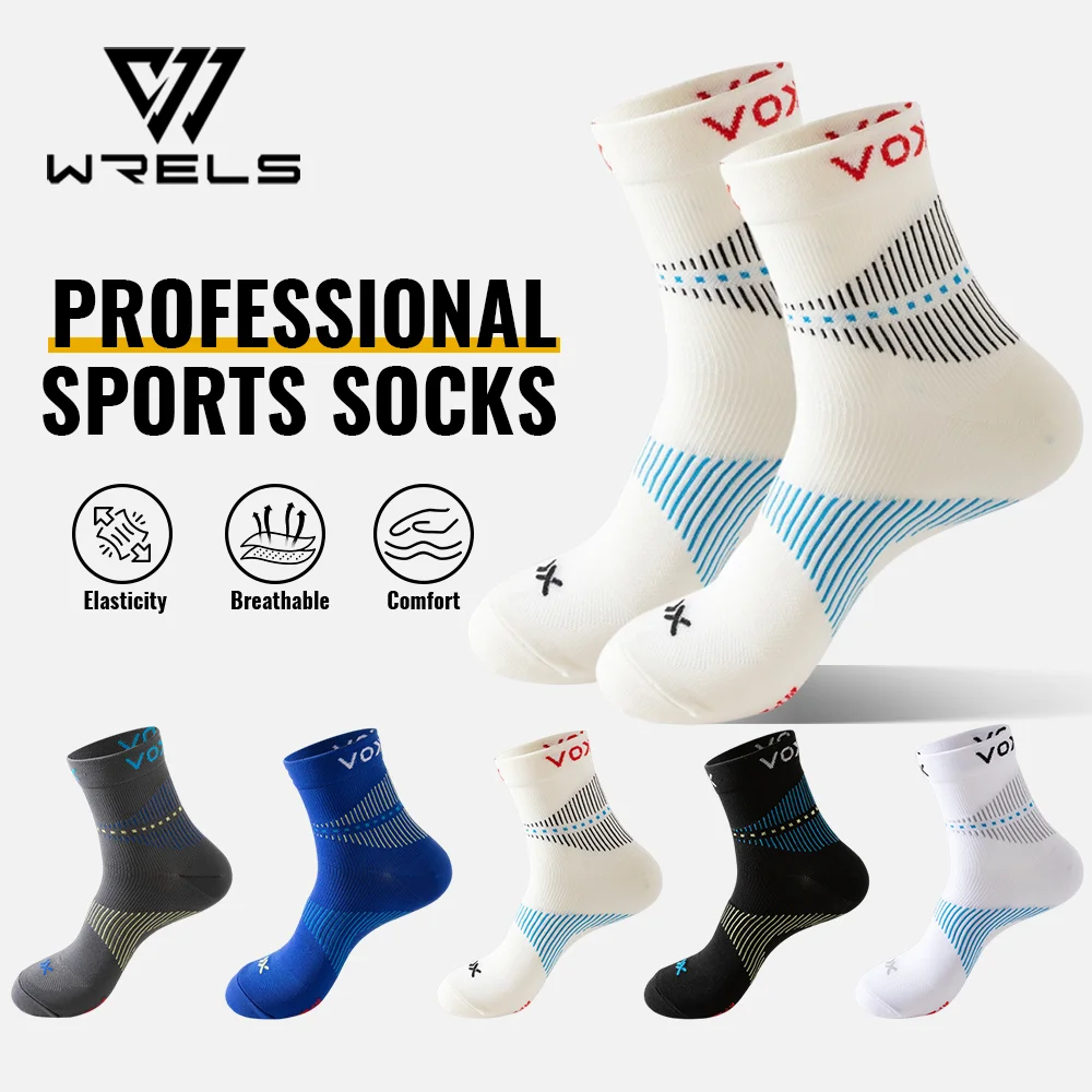 WRELS 1/2/3 Pairs Running Socks Moisture Wicking Breathable Athletic Socks Cushioned Low Cut Compression Socks Outdoor Sports
